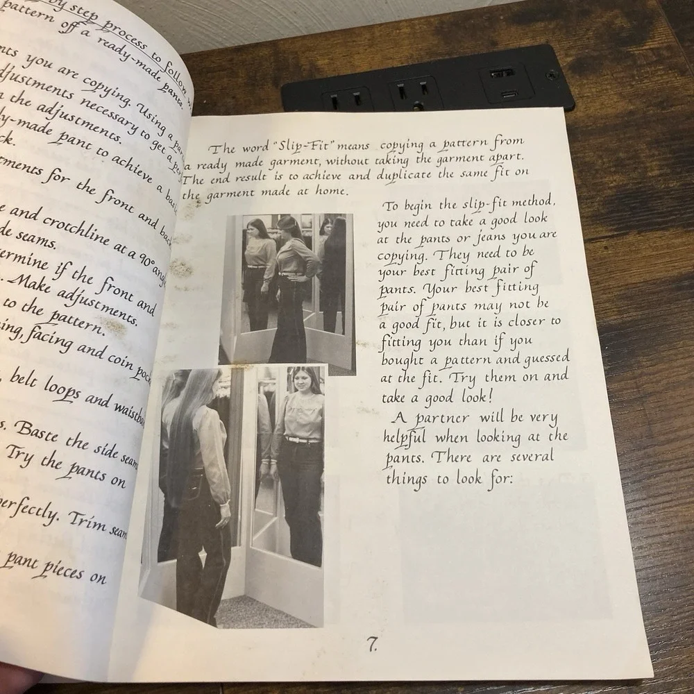 Slip‎ Fit Method Of Pattern Making By Peggy Layton 1983 for Jeans / Dress Pants